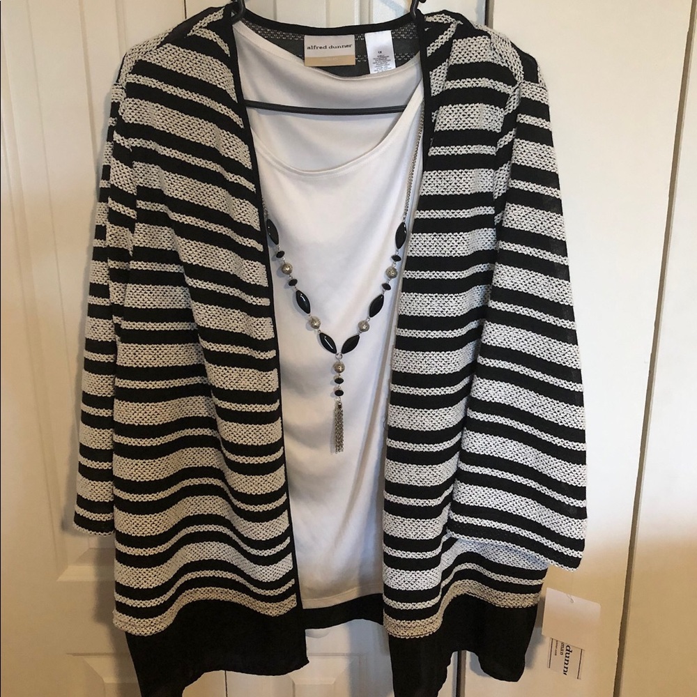 Alfred Dunner Tank with Sweater and Necklace NWT